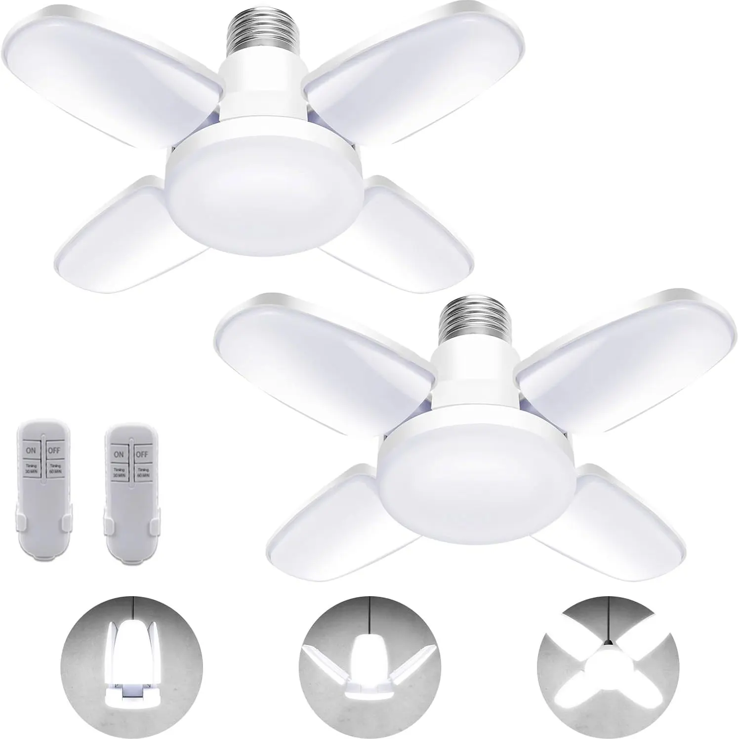 

28W Foldable E27 LED Bulb Fan Blade LED Lamp AC 220V 110V Bombilla Lampada Spotlight for Home Ceiling Panel Room Garage Lighting
