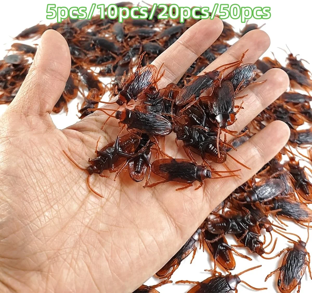 5-100Pcs Halloween Spoof Props Artificial Fake Cockroach Decoration Pranks Scary Insects Novelty Simulation False Trick Props
