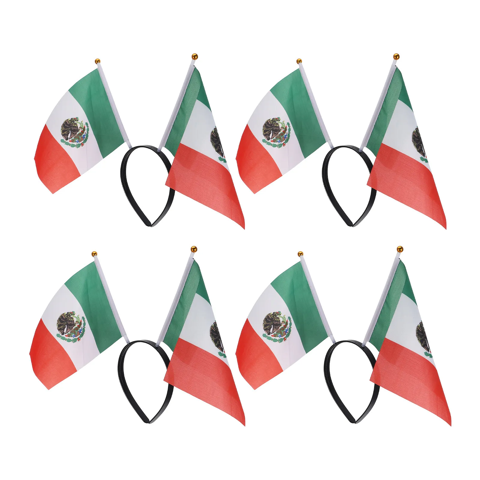

4Pcs Mexico Flag Hair Hoop Cheerleader Costume Hairband Funny Party Headbands Sports Team Accessories Birthday Gift Women Girls
