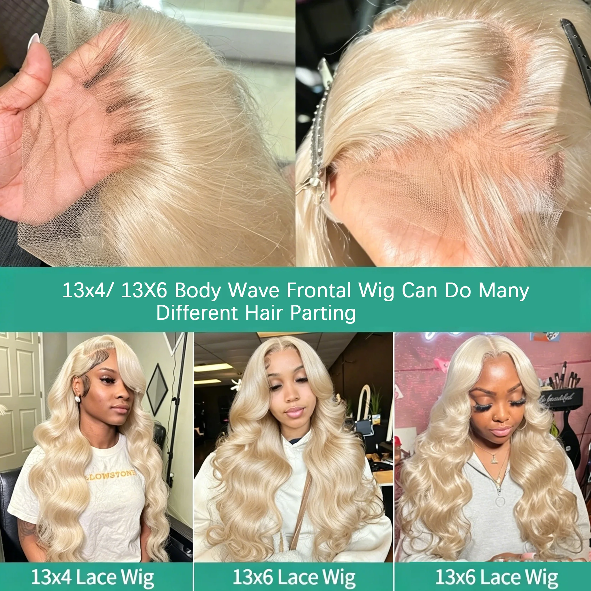613 Hd Lace Frontal Wig 13x6 Body Wave Human Hair Wigs Blonde Human Lace Front Wig 13x4 Transparent Wig Pre Plucked 250 Density - Image 4