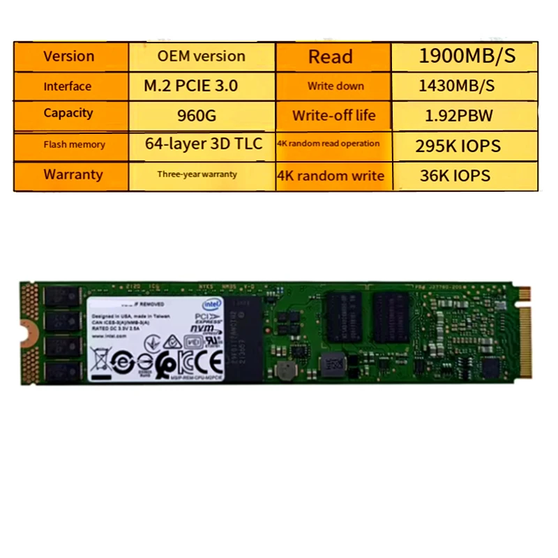Oryginał dla Intel P4511 960G NVME 22110 M.2 Enterprise dysk półprzewodnikowy p4511