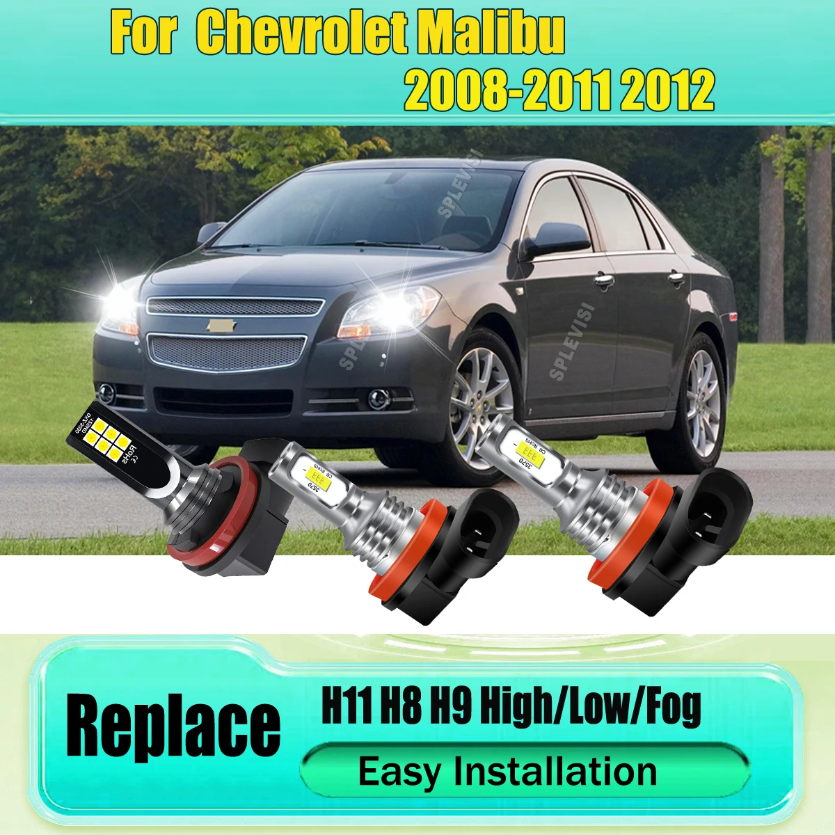 

Compliant Direct Replacement Auto Headlamps LED Light Bulbs High Low Beam Foglight For Chevrolet Malibu 2008 2009 2010 2011 2012