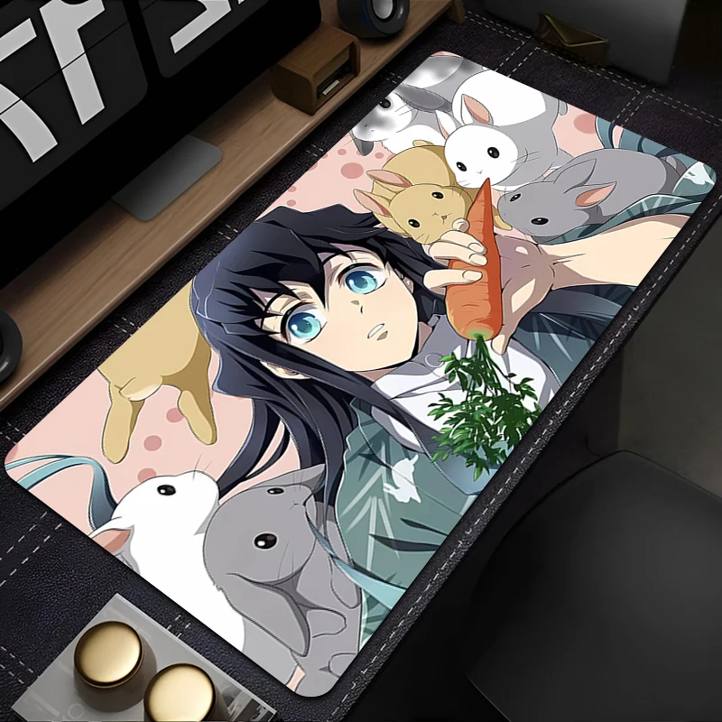 Mouse pad game computer keyboard pad desk pad anti-slip cartoon table pad PC carpet Demon Slayer Tokitou Muichirou Mousepad XXXL