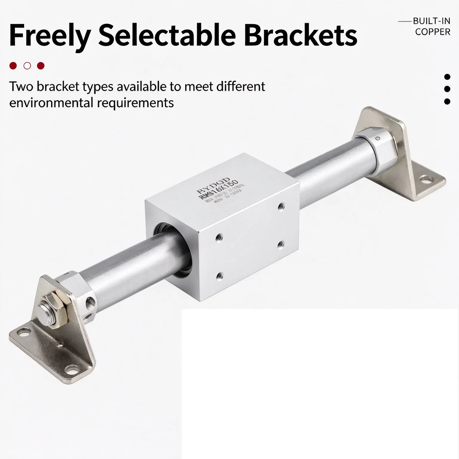 RMS Series Rodless Magnetic Air Pneumatic Cylinder Bore Sizes 10-40mm Strokes 50-600mm for Industrial Automation