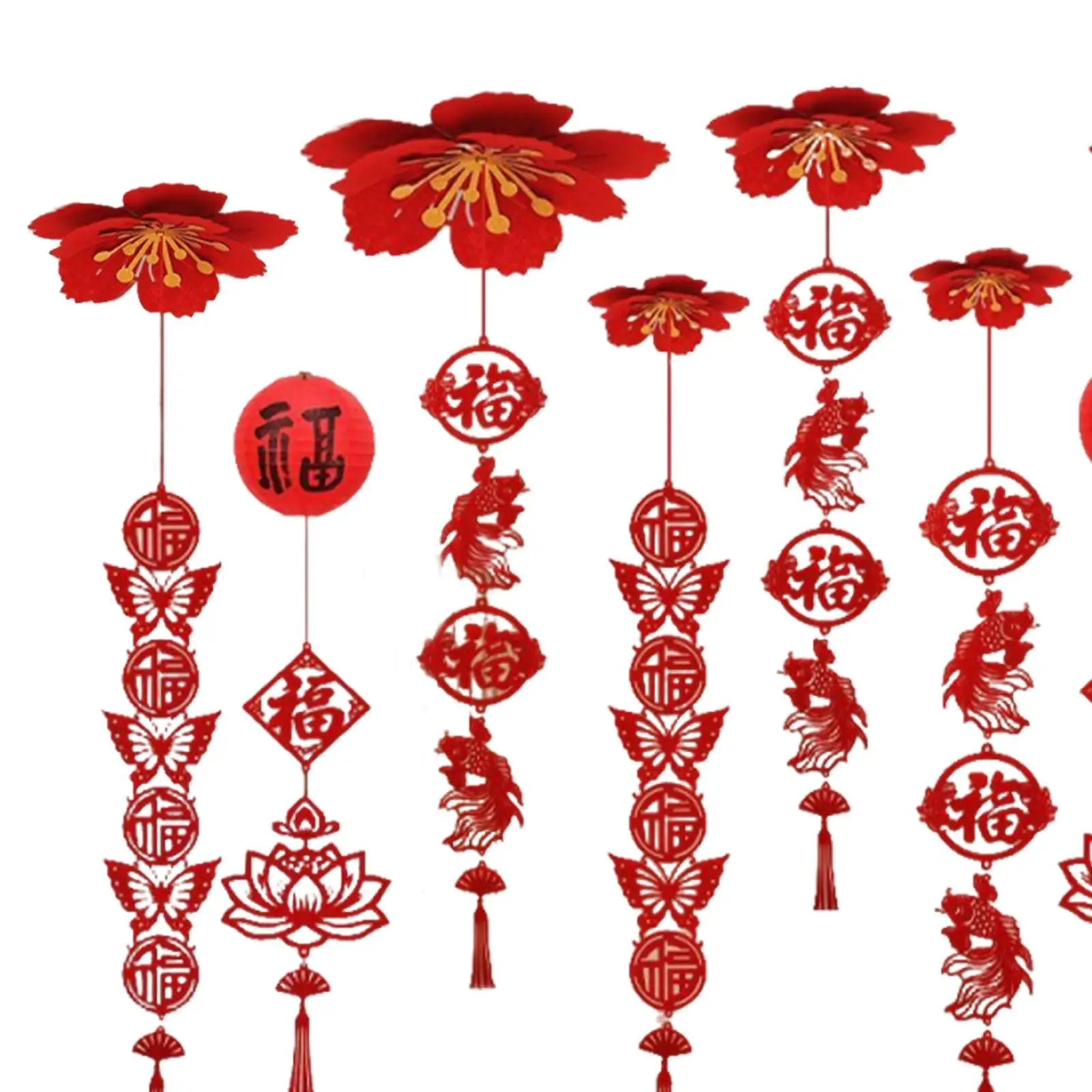 Chinese New Year Ceiling Decoration,2026 Lucky Chinese Pendant Sturdy Decorative Red Traditional Fu Character for Ceiling view 5