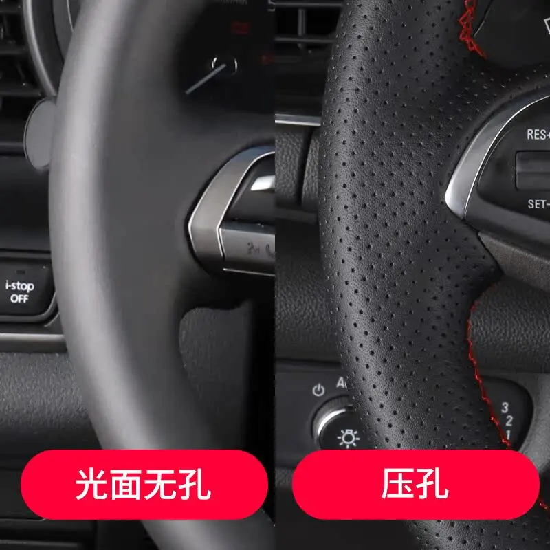 Car Steering Wheel Cover Genuine Leather 100% for Hyundai Santa Fe Ix5 Elantra 4 Solaris 2017 Accent 2018 Verna Ix35 Tucson 2