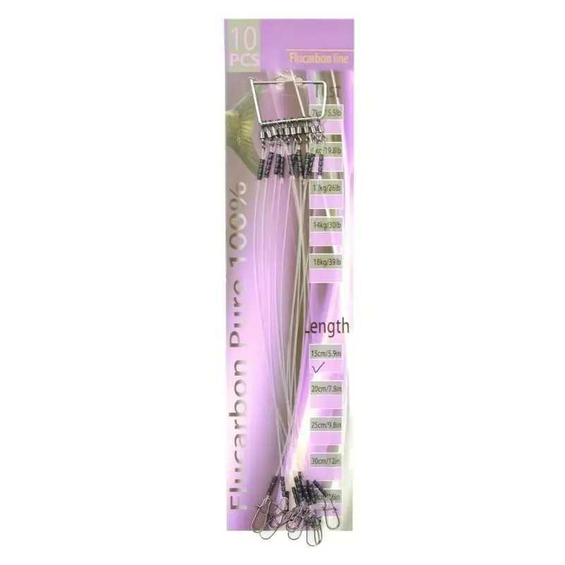 Fluorocarbon Leader Set for Saltwater Freshwater Fishing Leader Line with Swivels and Fluorocarbon Fishing Leader