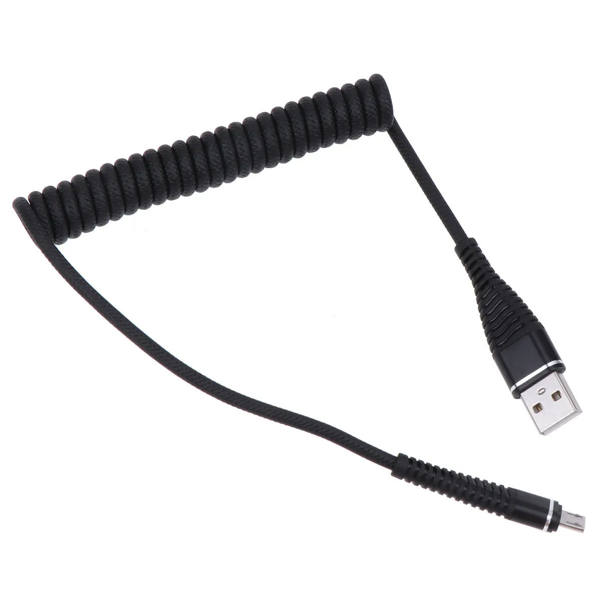Mobile Phone Charging Cable Telescopic Compact Portable Lightweight Data Transmission USB Charger for Black