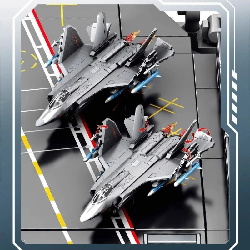 

SEMBO MOC J-35 несущий истребитель на основе реактивной сборки строительные блоки военная серия модель самолета кирпичи игрушки для мальчиков подарки
