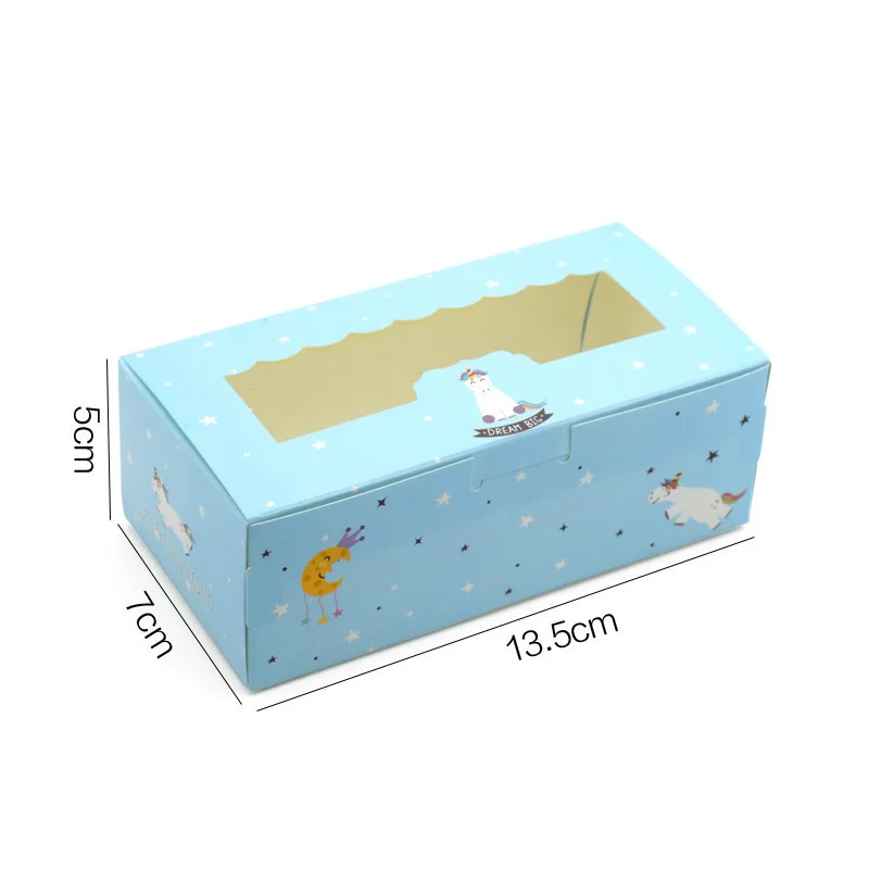 10PCS Gift Candy Box Paper Cake Unicorn Birthday Party Decorations Kids Boxes Window Favors Cookies Food Packaging Wrapping