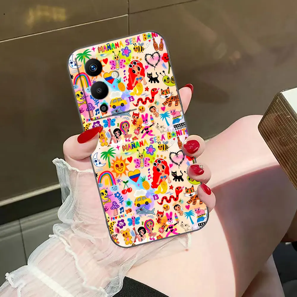 Female Singer Karol G Manana Phone Case For Infinix ZERO TECNO CAMON SPARK 20 30 30S 40 POVA 5 6 7 POP SMAR 8 9 10 Shell Cover