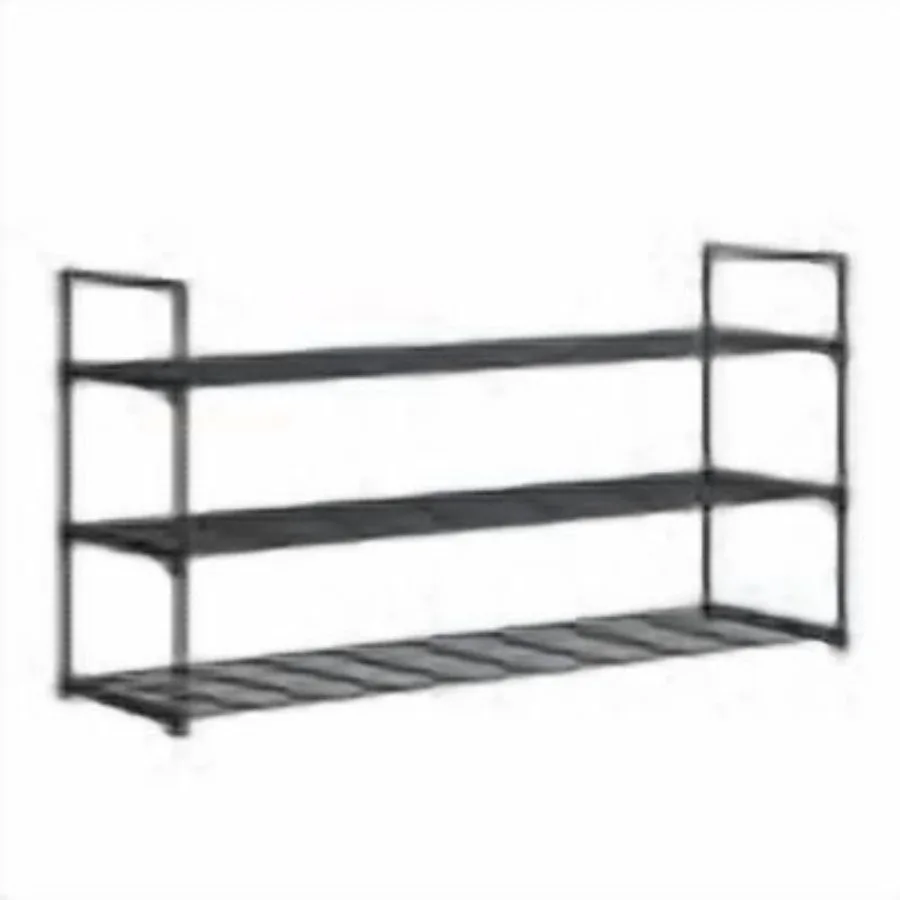 3-Tier Shoe Rack for 15 Pairs Sneakers Heels Boots Black