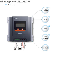 Lumiax 12V 24V 30A Good Price bluetooth RS485 Panel Battery Power MPPT Solar Charger Controllers