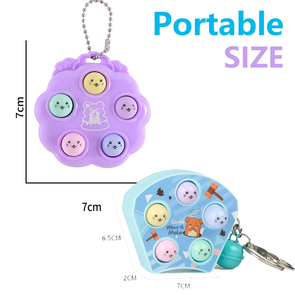 NEW kawaii fidget toys whack a mole keychain Simple Dimple fidget board portable antistress decompression toys for children Hot