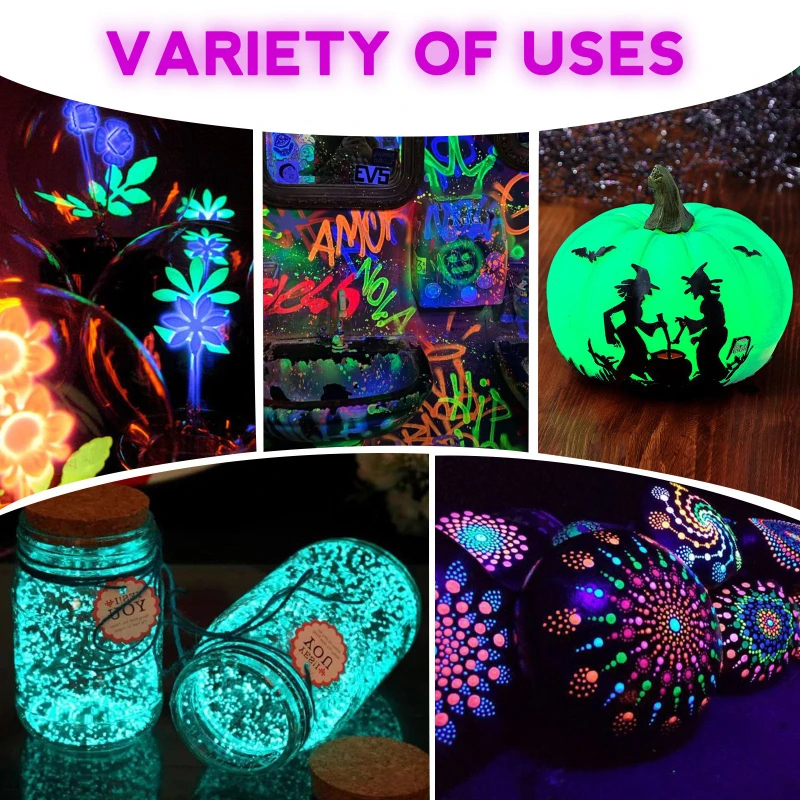 12 Color 30ml 3D Luminous Pigment Set Waterproof Sun Resistant Environmentally Friendly Glow in The Dark Paint Acrylic Paint