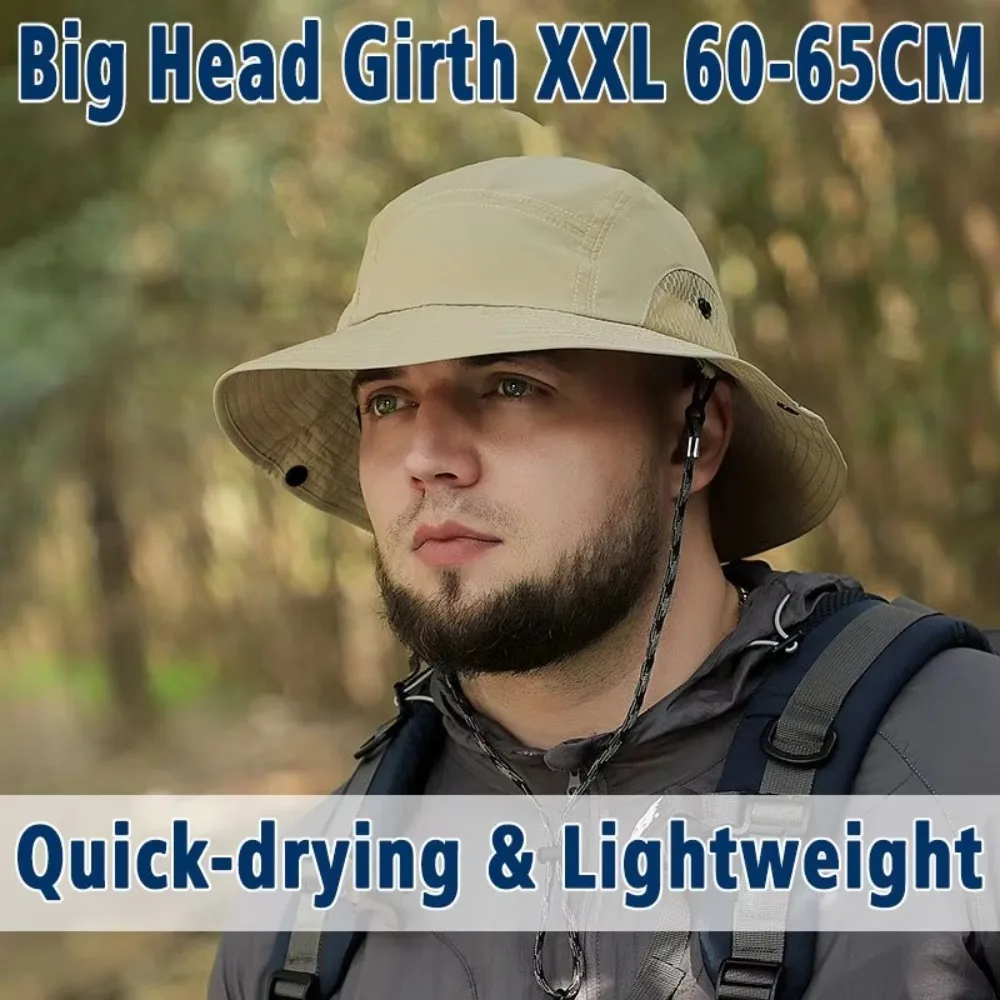

New Lightweight Bucket Hat Breathable Wide Brim Sun Hat UV Protection Adjustable Fisherman Cap Summer