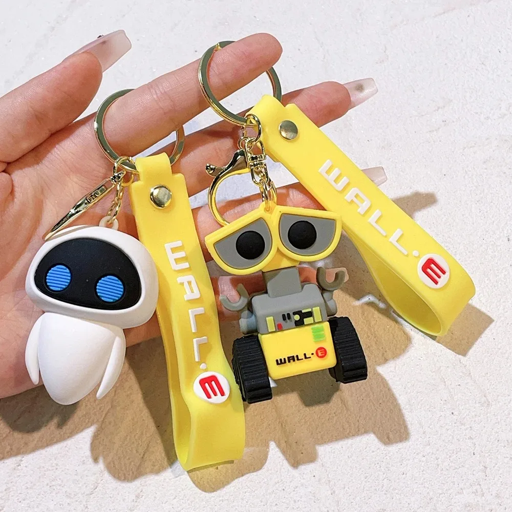 Anime WALL·E Keychain Figure Cute EVE Cartoon Keyring Pendent Jewelry Ornament Toy Birthday Gift Car Key Accessories for Friends