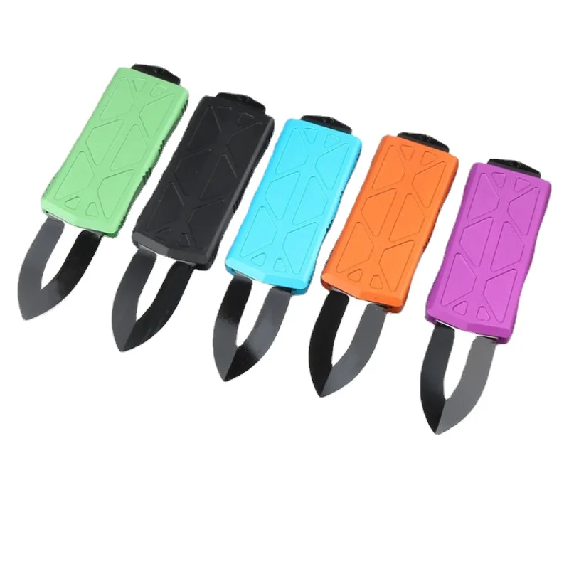 

5 Colors Mini Keychain Knife Exocet Flying Fish Knife Dual Action Belt Clip Tactical Pocket Folding Survival Tool Camping Knives
