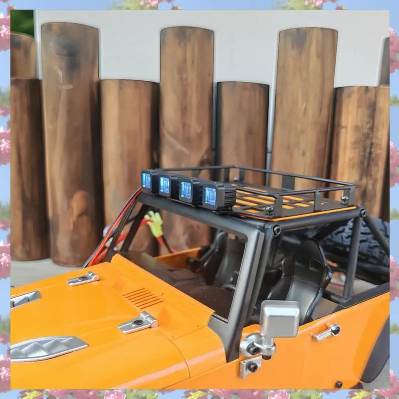 L81A 2025-RC 자동차 튜닝 업그레이드 부품 H12Y 1/12 시리즈 RC 자동차 용 금속 수하물 랙 라이트 키트 DIY 수리 수정 액세서리