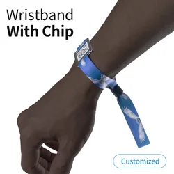 Wristband With Chip QR Code Custom-made Fabric Silk Club Visit Available for Annual Conferences, Festivals and Events Party