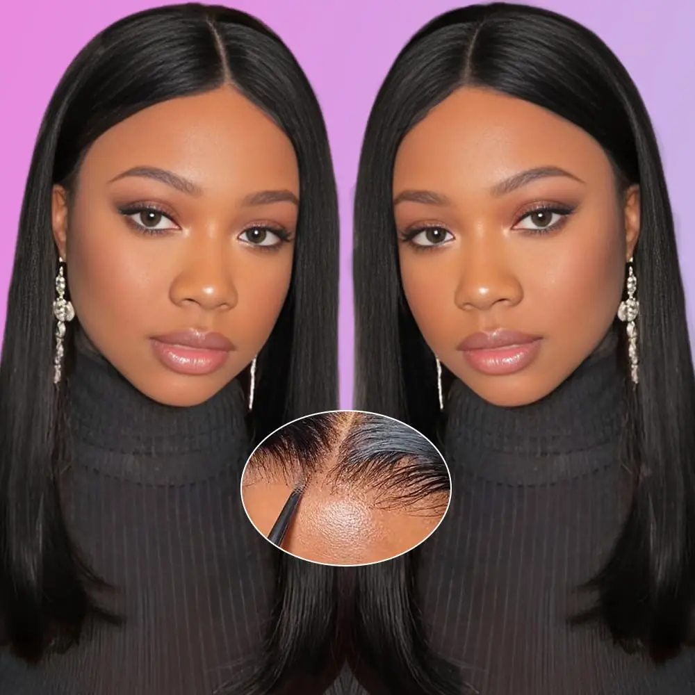 

180% Density 6x4 HD Lace Closure Glueless Wig Pre-Cut Lace Human Hair Wigs Ready To Wear Straight Human Hair Wigs Wear And Go