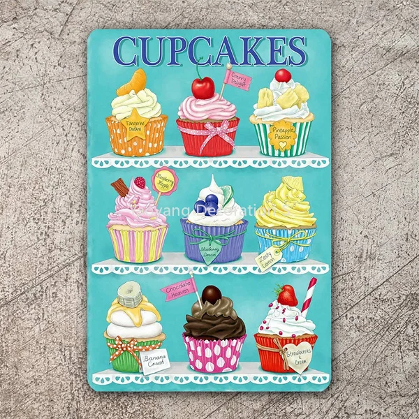 

Cupcakes, Retro Metal Sign/Plaque, Gift, Man Cave, Kitchen Tin Sign