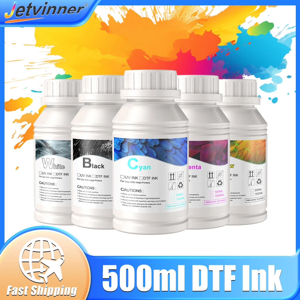 

500 мл чернил DTF для прямой переноса пленки для XP600 L805 L1800 1390 L800 DX7 DX5 Печатающая головка для принтера DTF