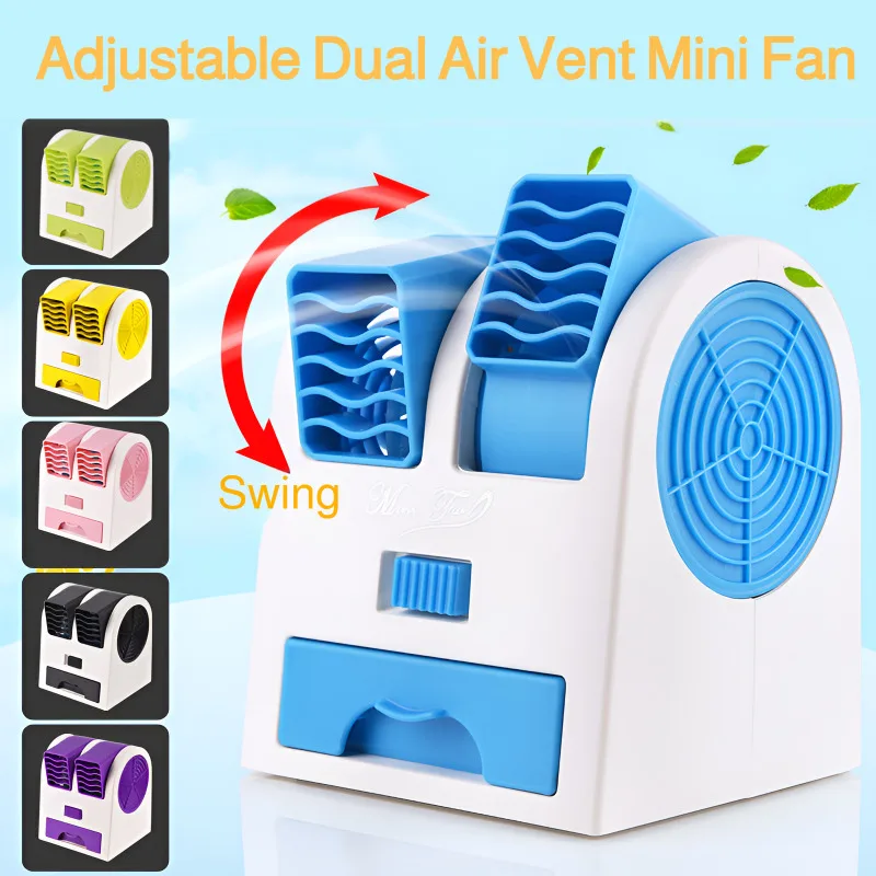 

USB mini student desktop small fan dormitory office plug-in dual-use leafless air conditioning fan
