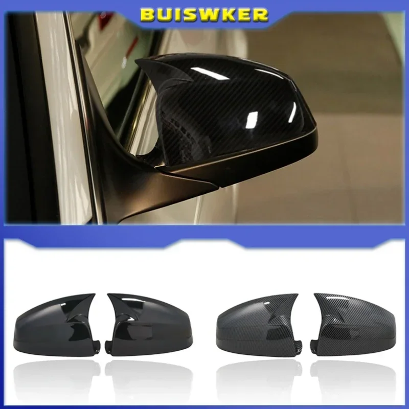 

For BMW 5 6 7 Series E60 E61 E63 E64 F06 F07 F10 F11 F13 F01-F04 Carbon Fiber pattern Black Side Wing Rearview Mirror Cover Cap