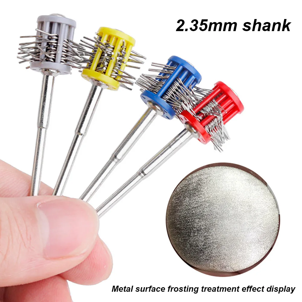 1PCS Professional Polishing Grit Mounted Matt Wire Brush 2.35MM Shank Jewelry Making Tools 0.2mm/0.3mm/0.45mm/0.55mm