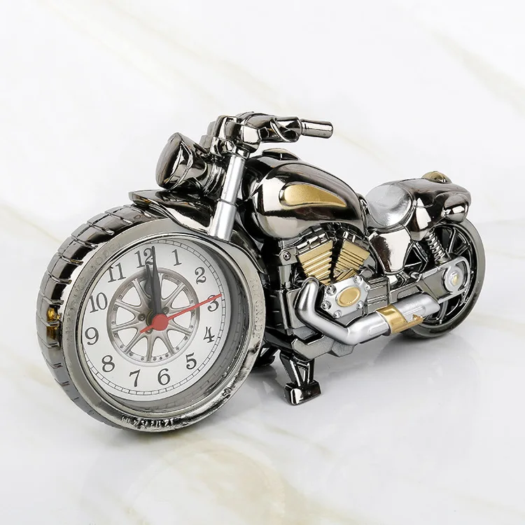 Motorcycle Shape Alarm Clock Creative Retro Gifts Upscale Furnishings Boutique Clock Watch Office Home Clock Desktop Decoration