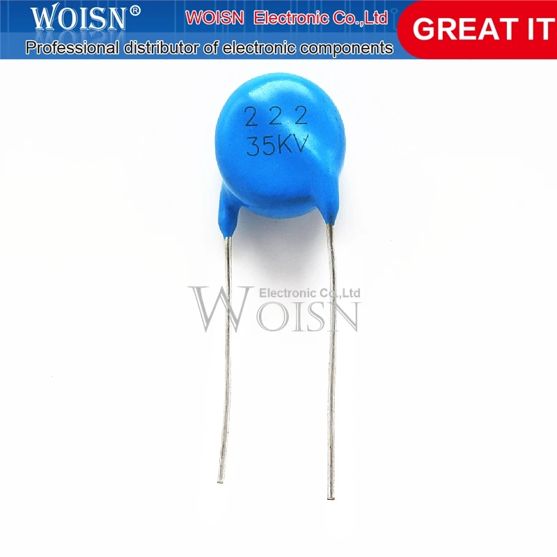 

10PCS High voltage capacitor 35KV 222 2200pF high voltage ceramic capacitor