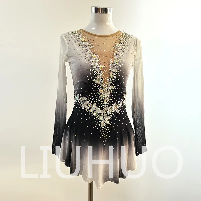 slim fit dress slacks 613 Mondor Ice Skating Dress in Black & Gold
