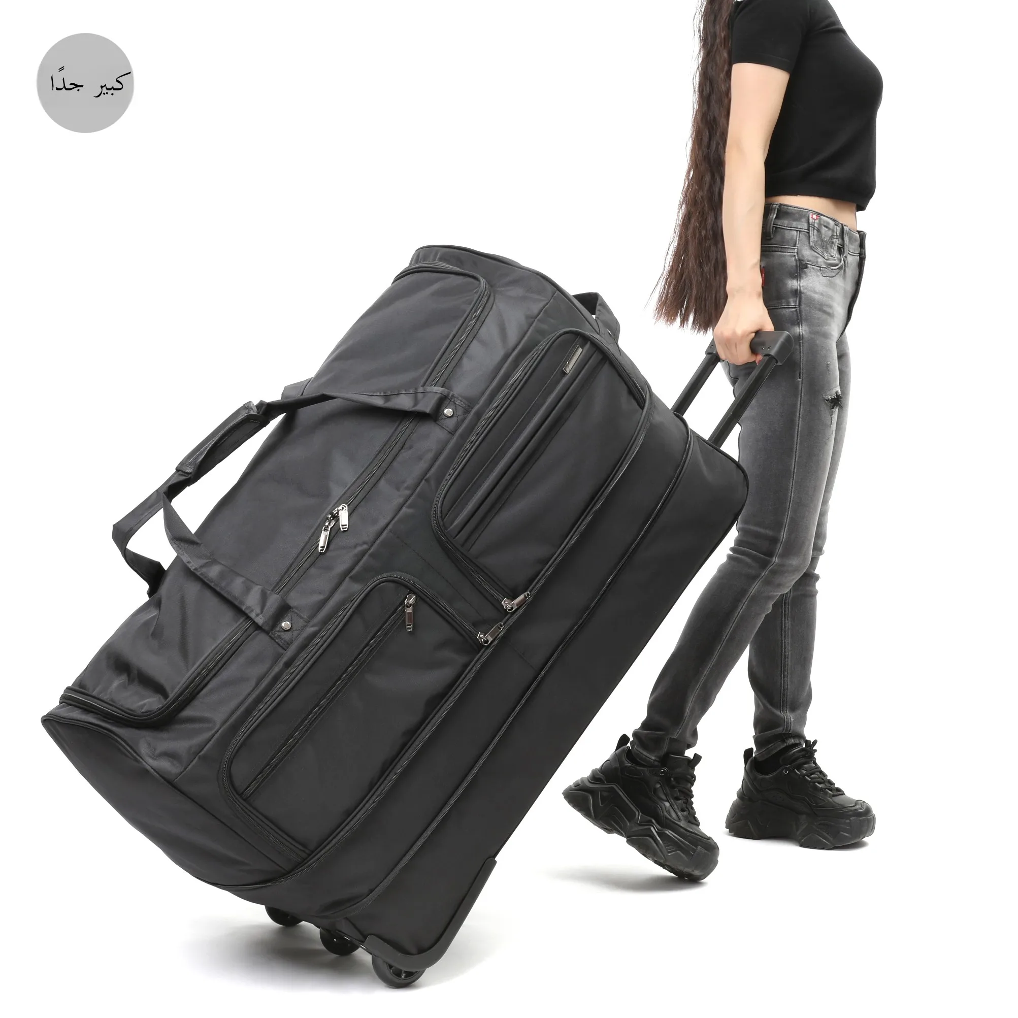 

ex Travel Bag with Pull Rod Foldable Large Capaci Carry-On Suitcase Student Storage Bag High Che-In Bag Lightweight