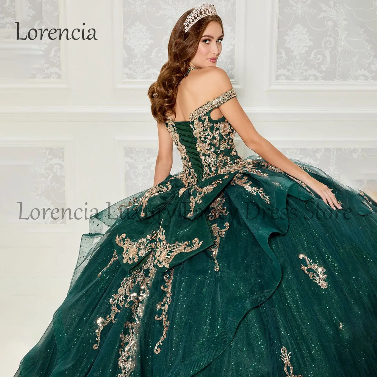 Green 2024 Princess Quinceanera Dress Mexican Appliques Sleeveless 3D Flowers Sweet 16 15 Ball Gowns Formal Vestidos De XV Anos