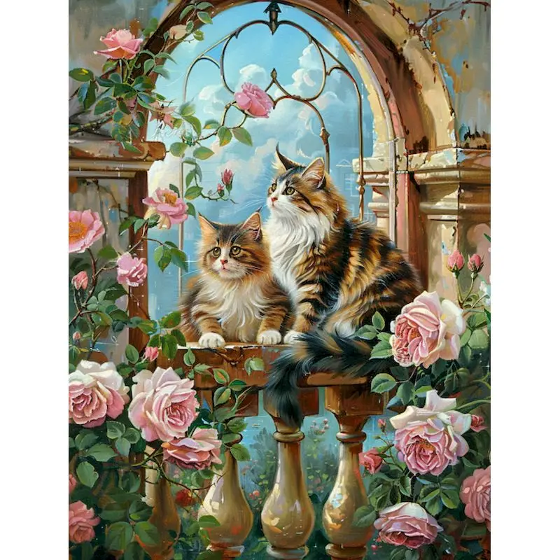 

GATYZTORY Cats Diy Painting By Numbers For Adults Kits Frame Modern Wall Art Picture With Numbers For Home Decors Diy Crafts