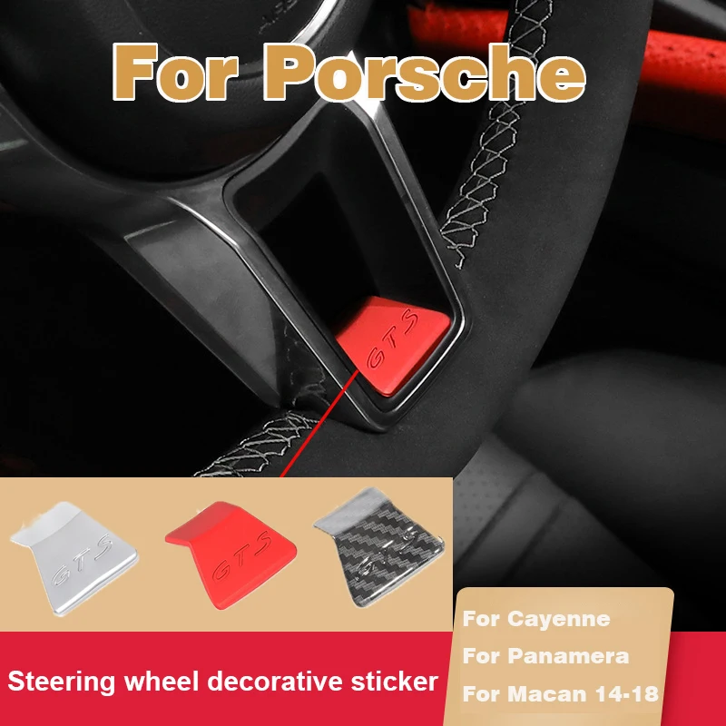 

For Porsche Cayenne Macan Panamera 718 911 Car Emblem Badge Steering Wheel GTS Decoration Trim Sticker Interior Modification