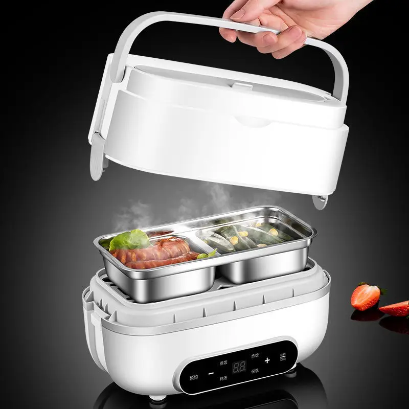 

Electric Steaming and Cooking Lunch Box with Double-Layer Insulation and Rice Heating That Can Be Plugged In