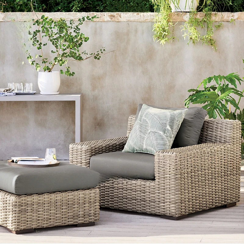 Outdoor sofa, coffee table, courtyard, waterproof and sunproof outdoor model room furniture