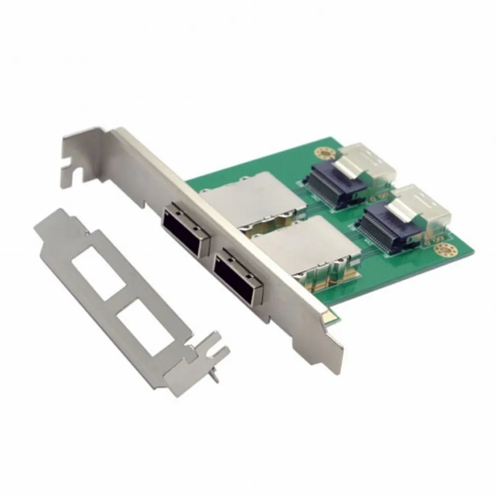 Dual Ports Mini SAS for Internal SFF-8087 Sas 36P to External Sas26P SFF-8088 Front Panel PCI SAS Card Adapter