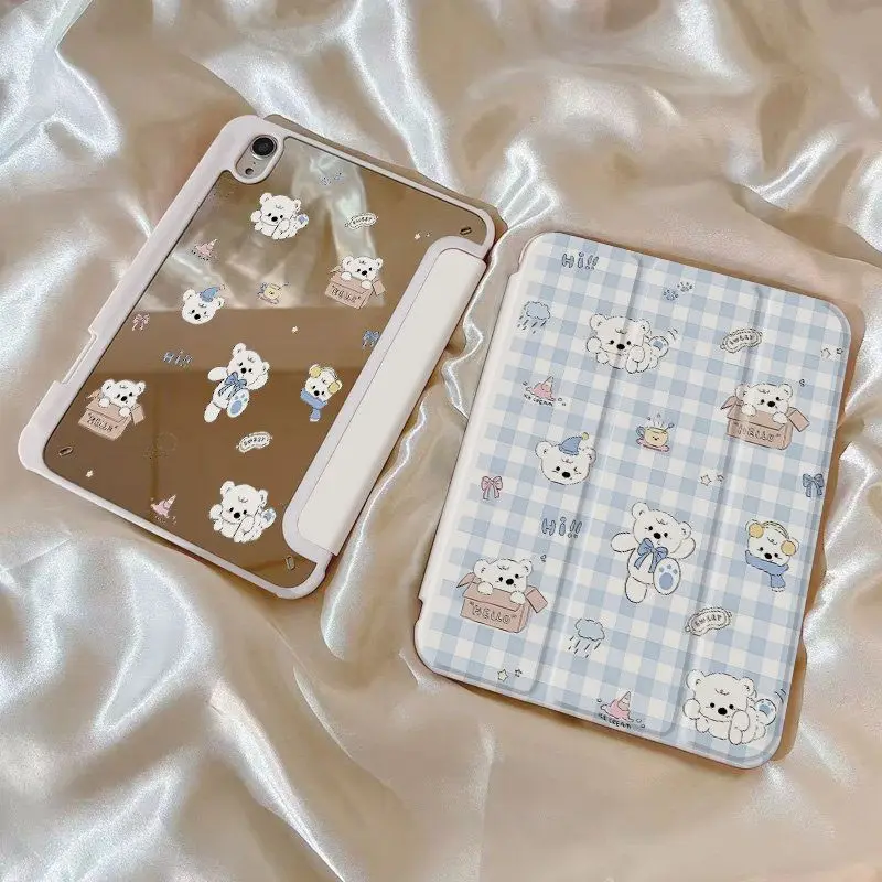 Mirror Cute Dog Simple Pen Coffee For iPad 11th A16 10 9 8 7 5 Pro 13 11 M5 M4 M3 M2 12.9'' Air  4 3 2 1 Mini 7 6 8.3'' Cover
