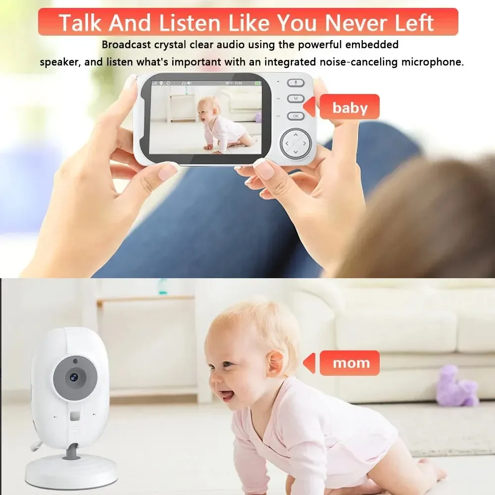 Baby Monitor With Camera 3.2'' LCD Electronic Babysitter 2 Way Audio Talk Night Vision Video Radio Baby Camera Temperature Cam