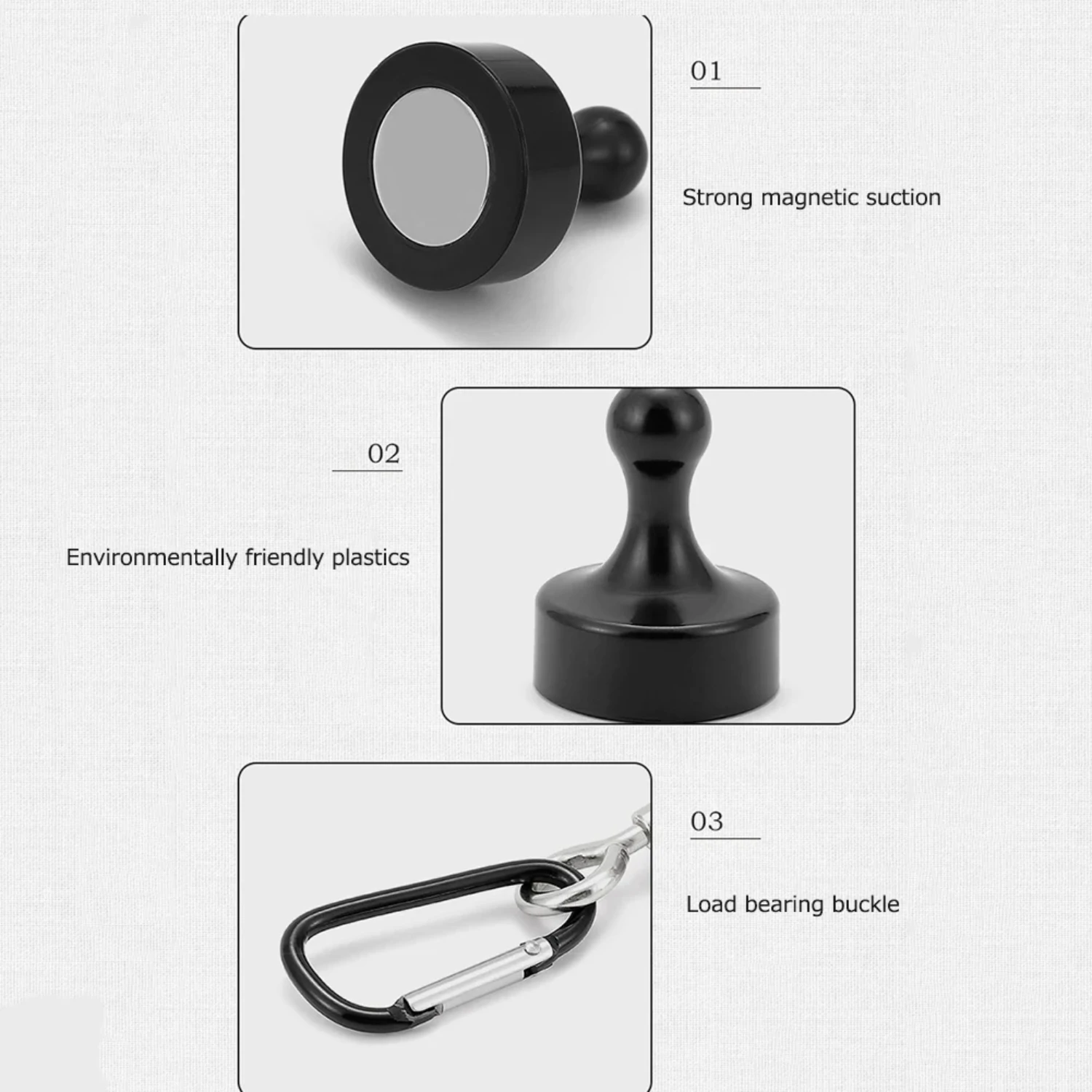 5-10PCS Strong   Multipurpose Outdoor Tent Camping Light Hook Magnet Bearing Hanger D Type Mountaineering Buckle