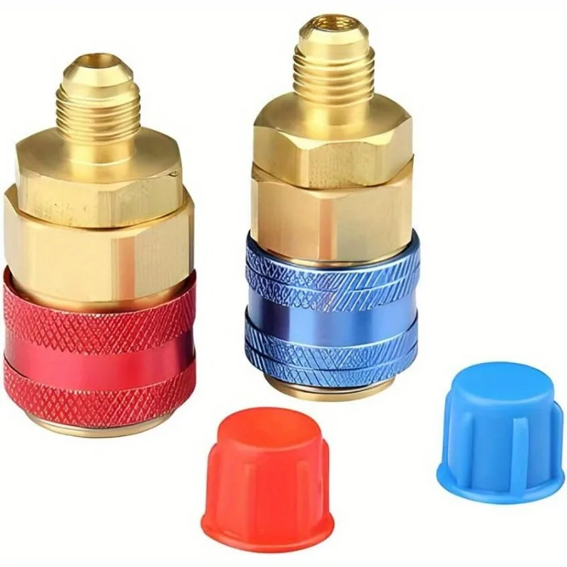 

2 Pack R134A Low/High Quick Connector Adapter Coupler Car Air Conditioning Manifold Pressure Gauge