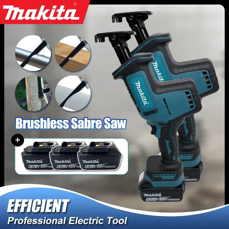 

Аккумуляторная бесщеточная сабельная пила Makita с регулировкой скорости для металла и дерева, для аккумуляторов 18В