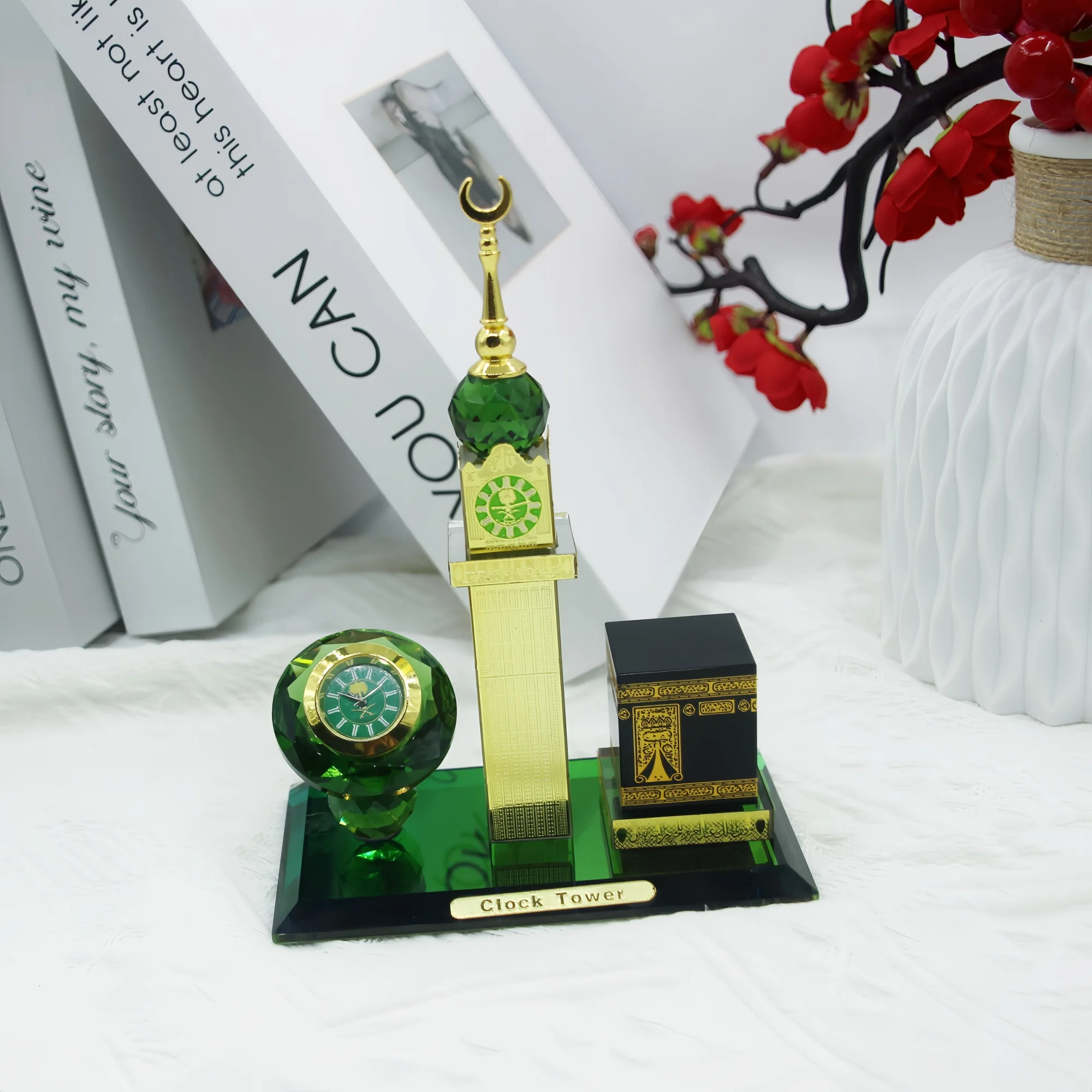 

Исламский кристалл Кааба, часы, башня, фигурка, настольный орнамент, модель религиозной архитектуры