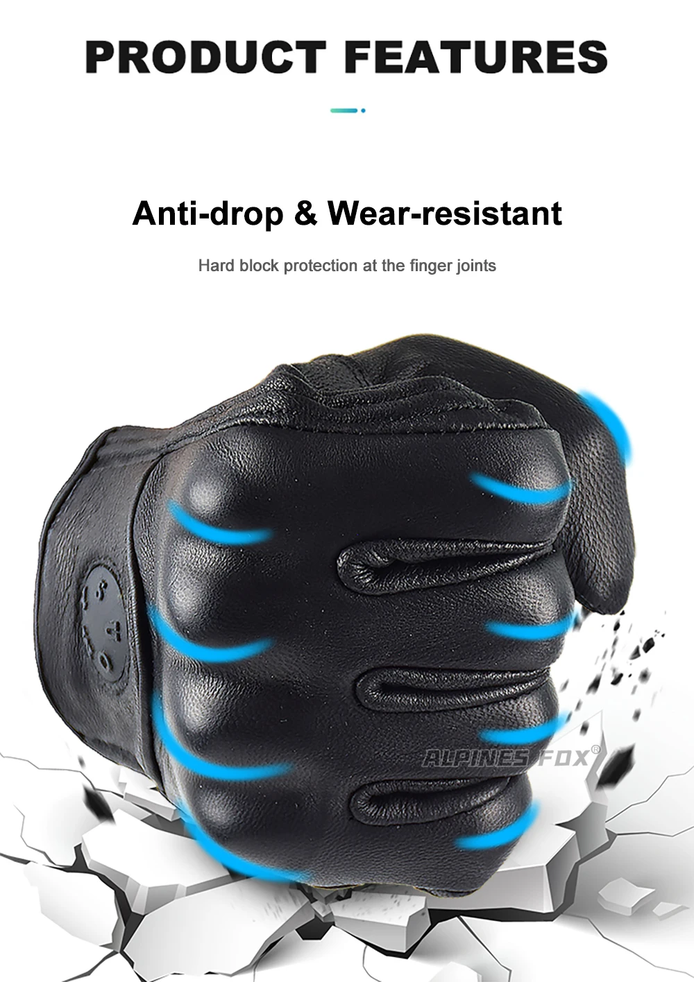 SUOMY Retro Leder Motorrad Handschuhe Männer Frauen Vinage Ziegenleder Motocross Handschuh Voll Finger Motorrad Vintage Biker Guantes Moto – Detail 6