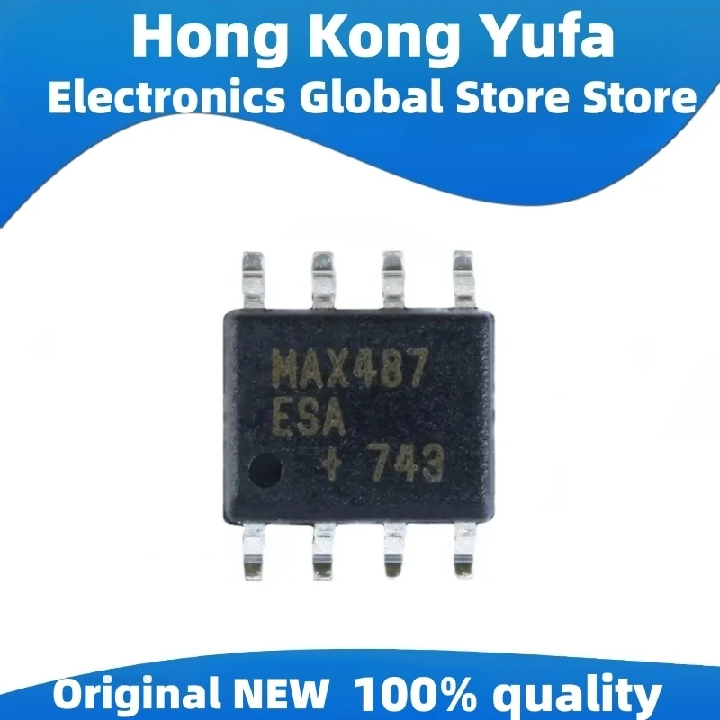 (10PCS) NEW MAX487ESA+T MAX487 RS-422 / RS-485 Transceiver Chip SOIC-8 MAX487ESA+T Integrated Circuit