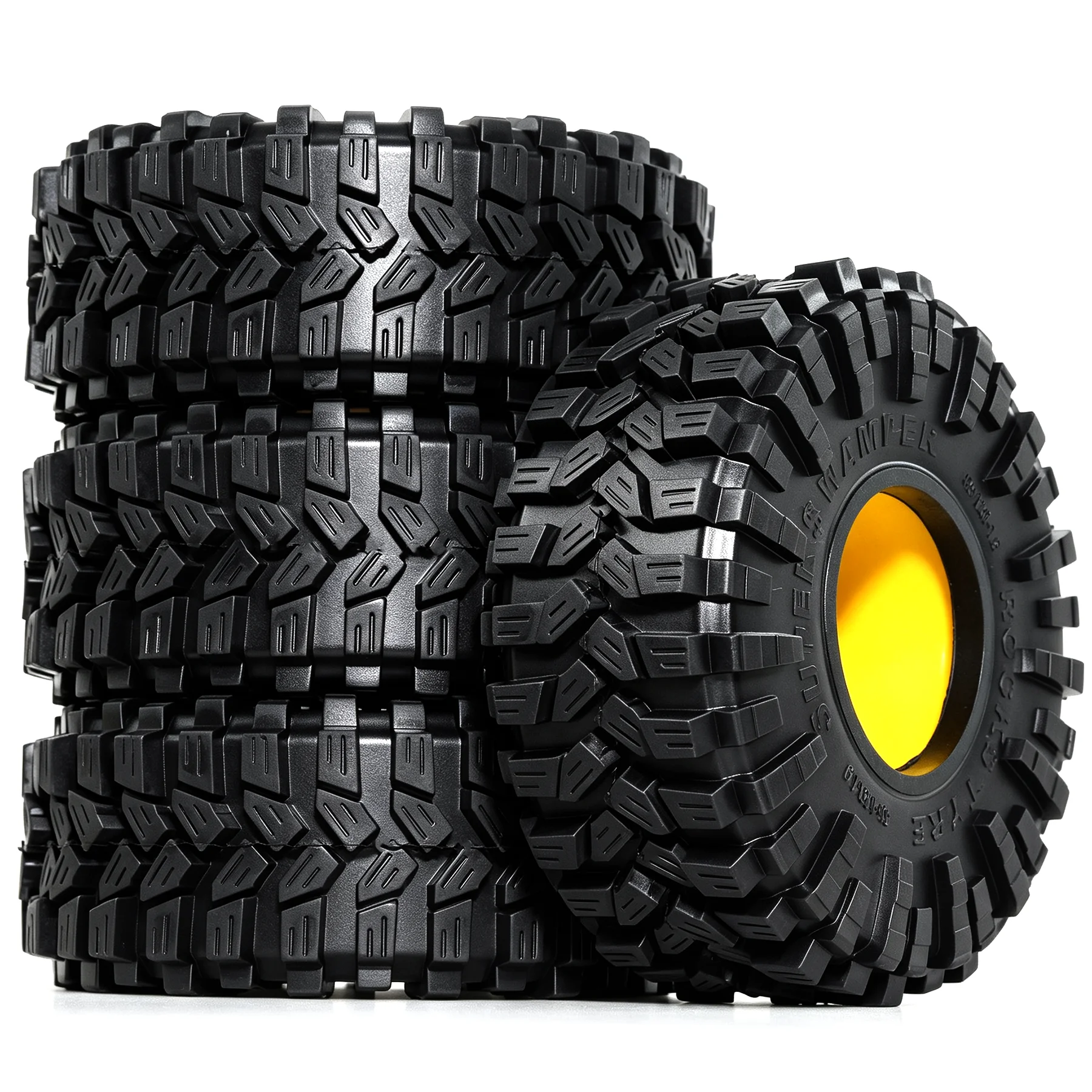 Pneus en caoutchouc RC RED SPIDER 4Pcs 1.9 pour Rock Crawler, OD120 mm, compatibles avec les voitures RC Crawler 1/10 TRX4 TRX6 SCX10 II III AX10 Wraith