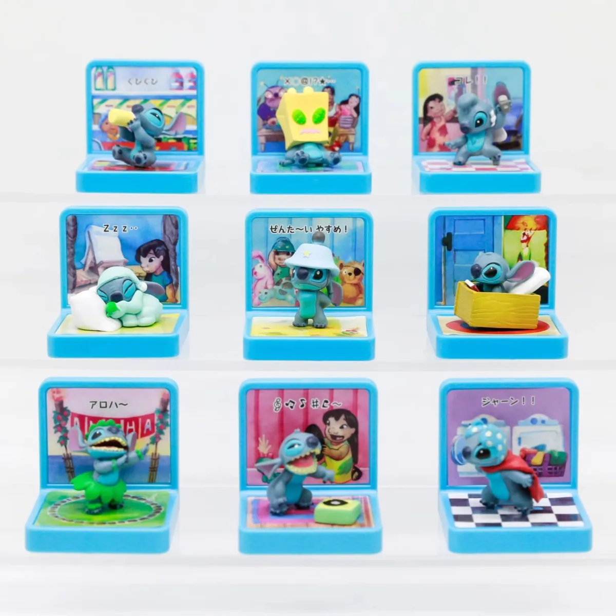 

Лило Стич слепая коробка, экшн-фигурки Диснея, мультяшные фигурки, миниатюрный Коллекционный автомобильный стол, украшение для мальчиков и девочек, подарки на день рождения